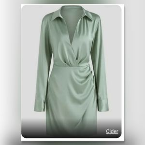 Long sleeve satin mini dress